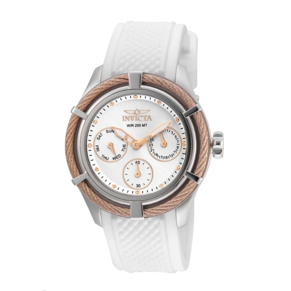 Women's Invicta Bolt Quartz Watch with White Silicone Band ( Model: 24457 )